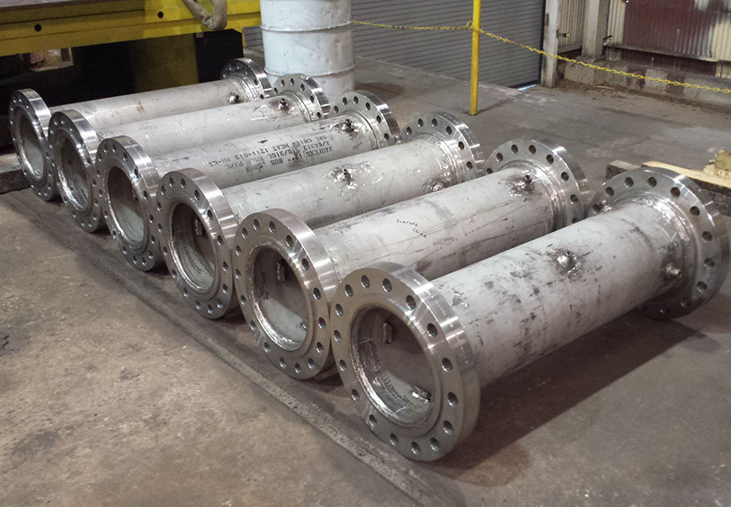 Custom fabricated stainless steel cylinders