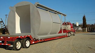 Painted vertical storage tank